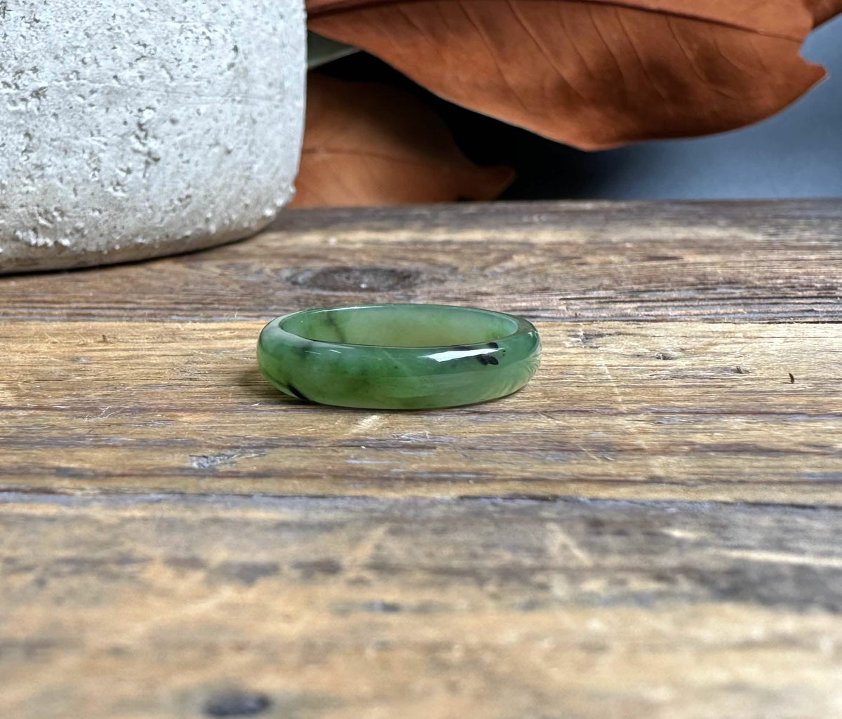Narrow Jade Band Ring 5mm Rings - Tophatter Daily Deals