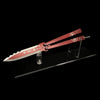 Best Quality Game Butterfly Knife IRL Game Balisong For Collection Black Rose & Stand - Tophatter Daily Deals