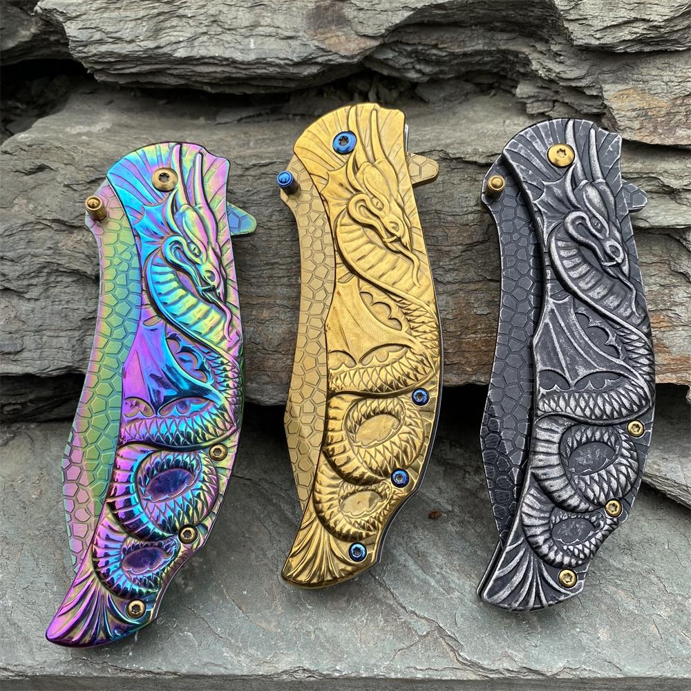 Sea Serpent sculpture Folding Knife Camping Knife - Tophatter Daily Deals