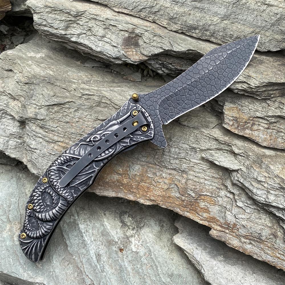 Sea Serpent sculpture Folding Knife Camping Knife - Tophatter Daily Deals