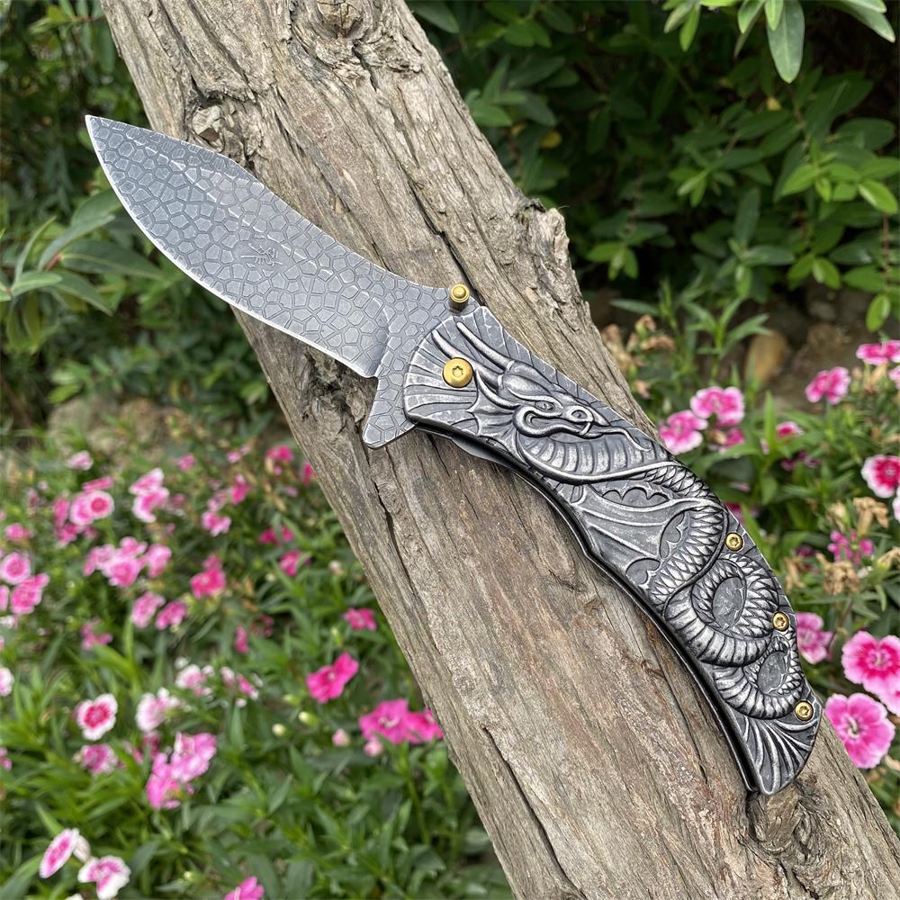 Sea Serpent sculpture Folding Knife Camping Knife - Tophatter Daily Deals