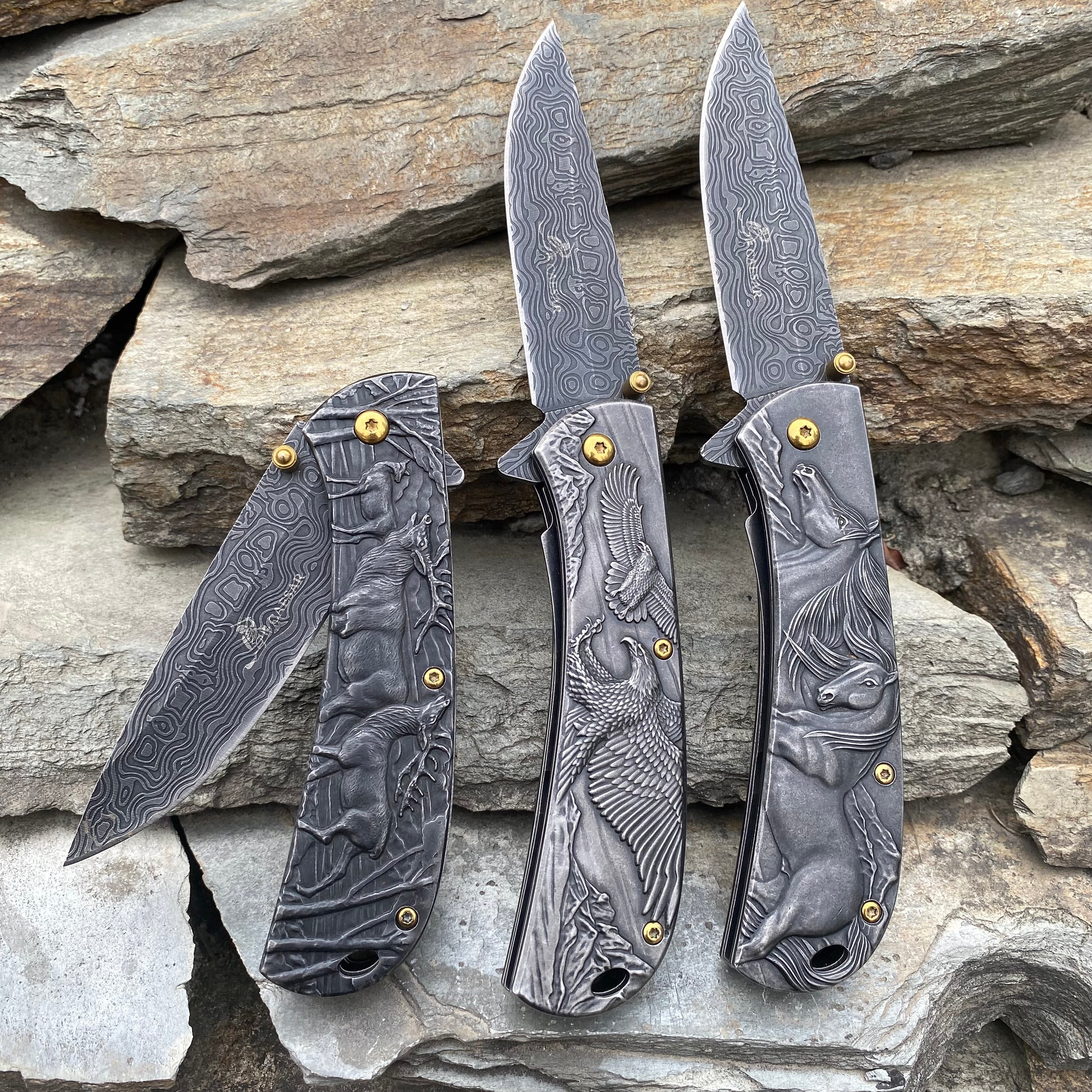 Ultimate 3D Relief Sculpture Folding Knife Collection - Tophatter Daily Deals