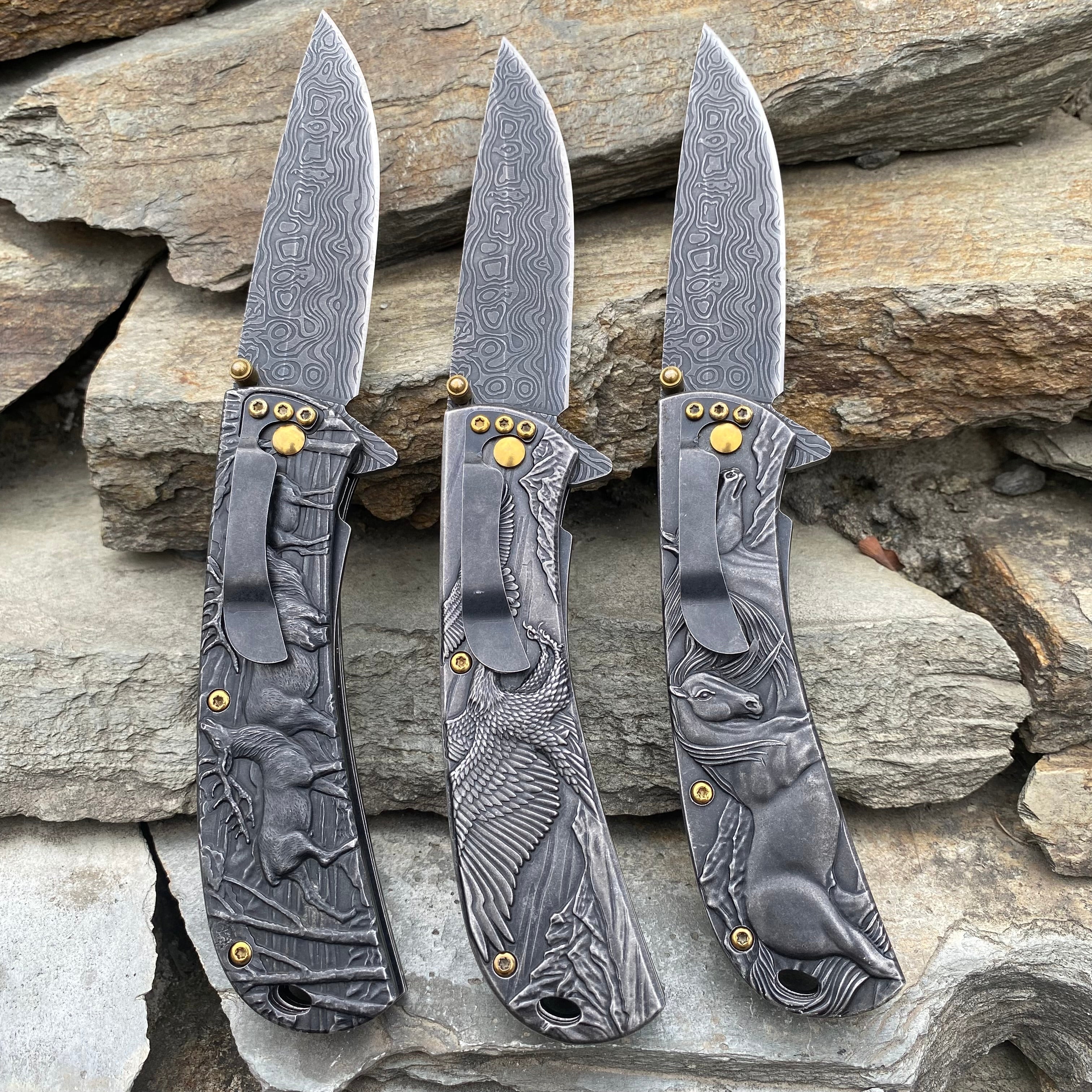 Ultimate 3D Relief Sculpture Folding Knife Collection - Tophatter Daily Deals