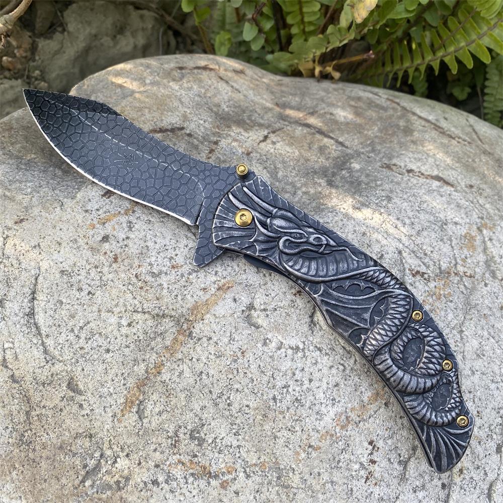 Sea Serpent sculpture Folding Knife Camping Knife - Tophatter Daily Deals