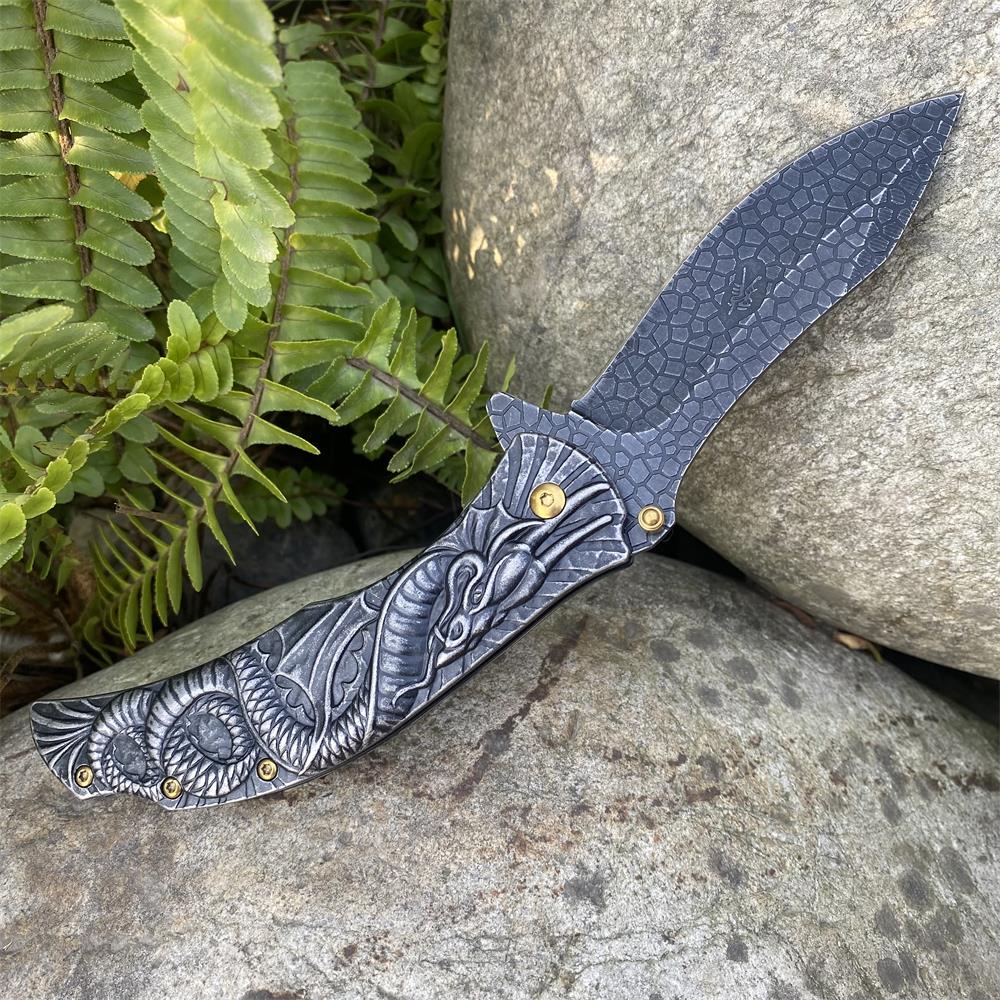 Sea Serpent sculpture Folding Knife Camping Knife - Tophatter Daily Deals