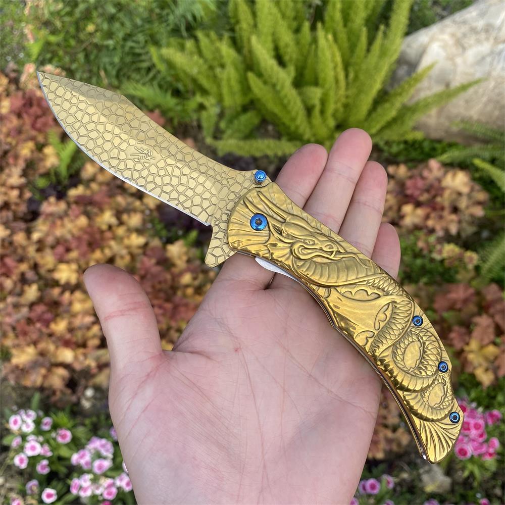 Sea Serpent sculpture Folding Knife Camping Knife - Tophatter Daily Deals