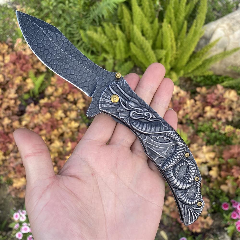 Sea Serpent sculpture Folding Knife Camping Knife - Tophatter Daily Deals
