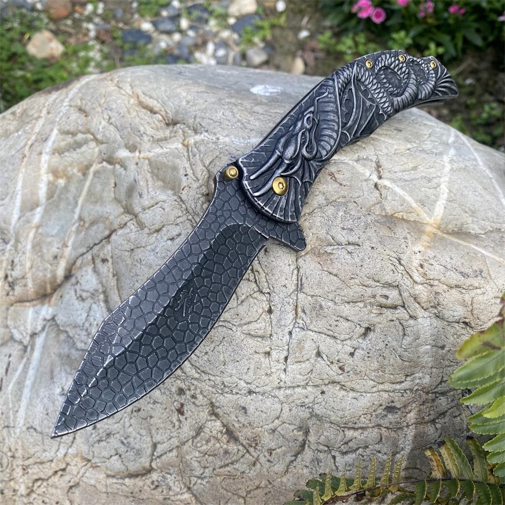 Sea Serpent sculpture Folding Knife Camping Knife - Tophatter Daily Deals