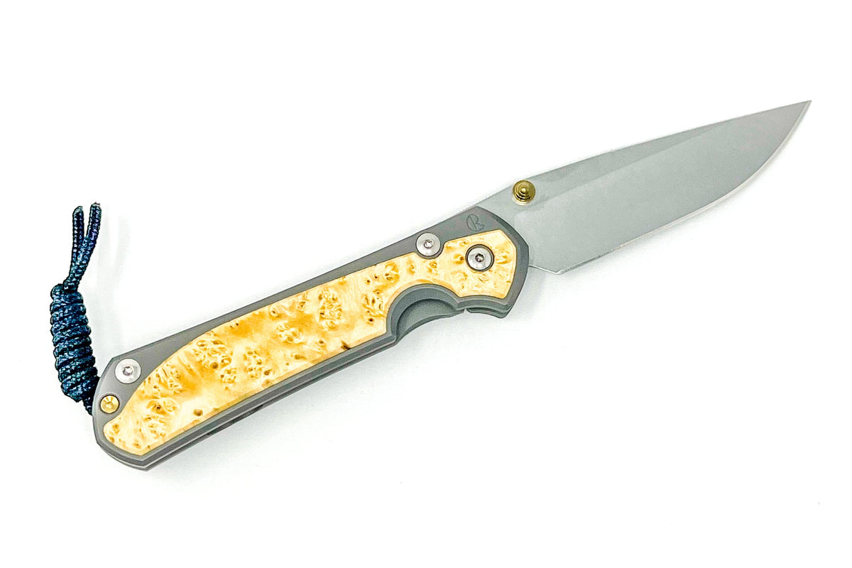 Chris Reeve Knives Large Sebenza 31 - Left Handed - Box Elder Inlay - Drop Point - L31-1109 FOLDING KNIVES - Tophatter Daily Deals