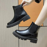 Supportive Women’s Chelsea Boots - Chunky PU Sole Autumn - Tophatter Daily Deals