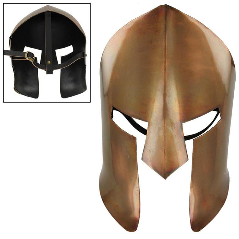 Greek 20 Gauge Copper Plating Spartan Medieval Battle Facial Mask Armor Collectible Weapons - Tophatter Daily Deals