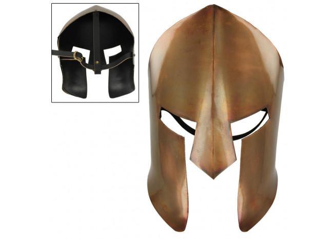 Ancient Greek Copper Spartan Battle Mask historical period - Tophatter Daily Deals