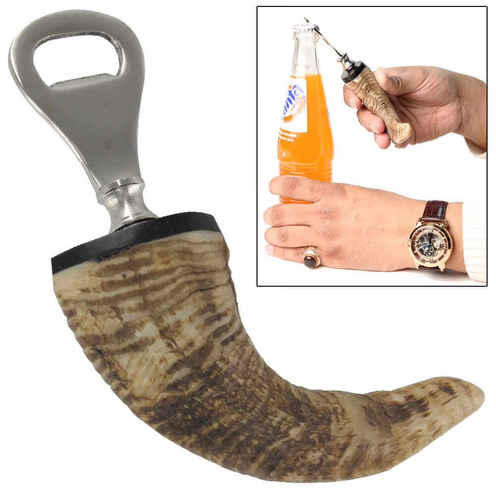 Natural Ram Horn Novelty Bottle Opener - TOPHATTER'S ARMORY DEALS Collectible Weapons - Tophatter Daily Deals