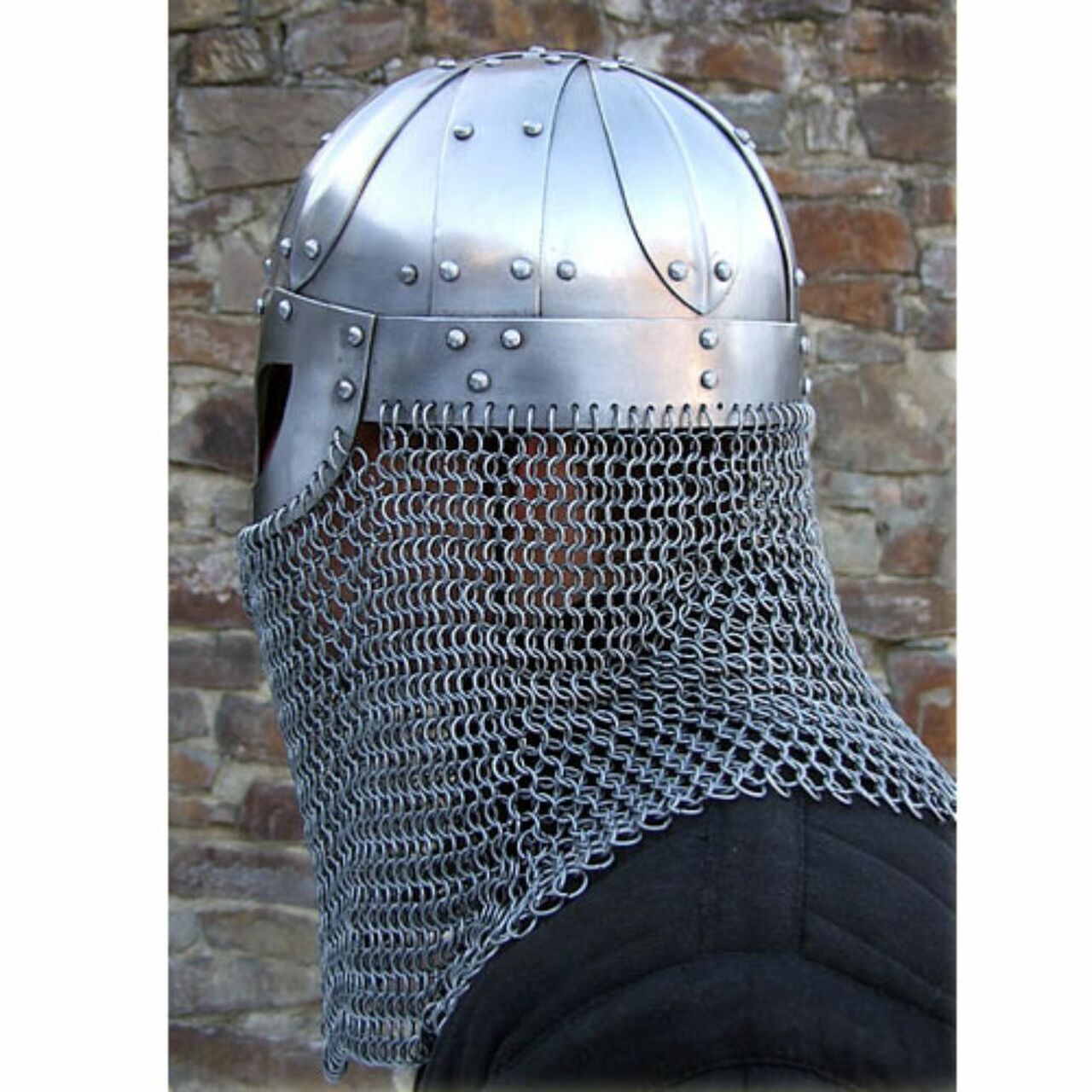 Viking Helmet Battle Armor 18G Steel and Chainmail Medieval armor - Tophatter Daily Deals