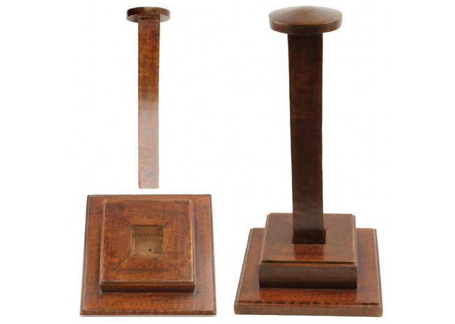 Square Base Wooden Helmet Stand historical period - Tophatter Daily Deals