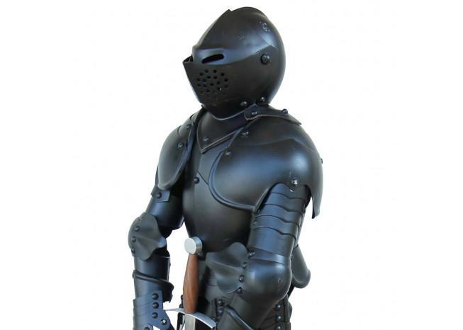 Medieval Mini Black Knight 14th Century Statute historical period - Tophatter Daily Deals
