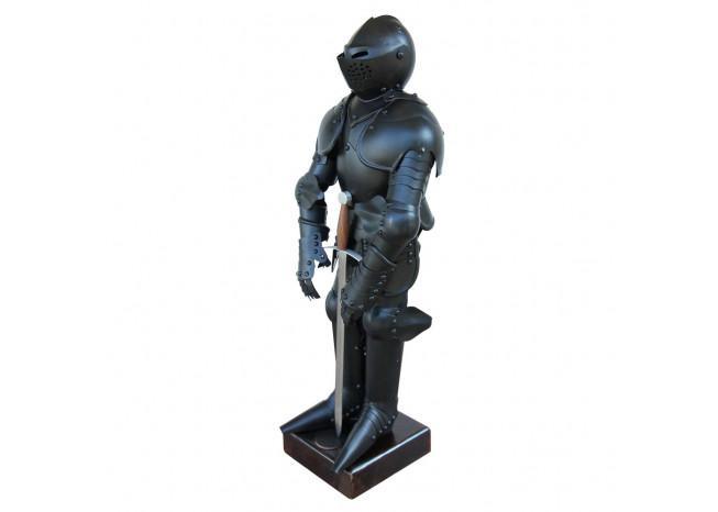 Medieval Mini Black Knight 14th Century Statute historical period - Tophatter Daily Deals