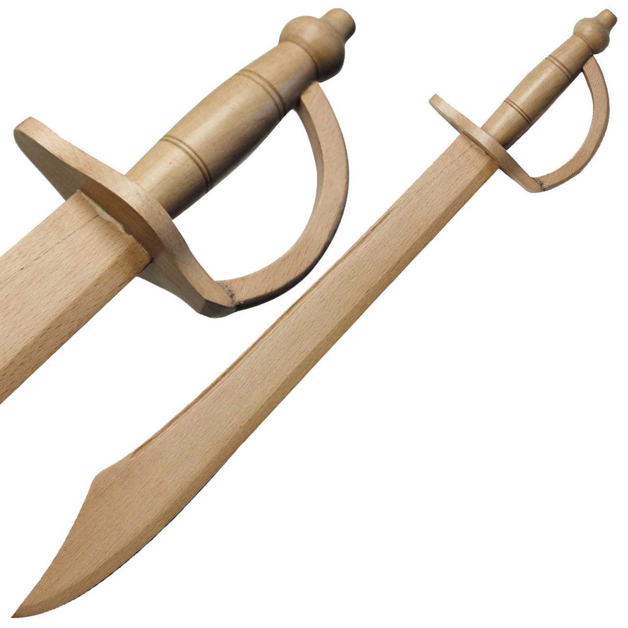 Black Bart Wooden Pirate Practice Scimitar Sword swords - Tophatter Daily Deals