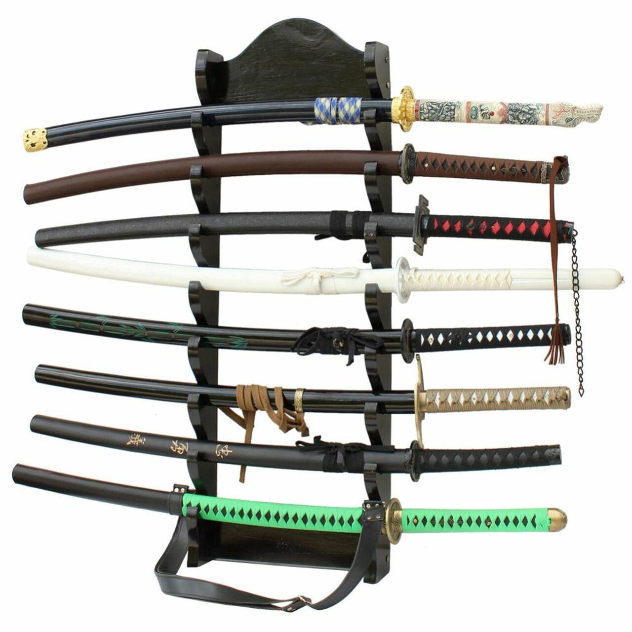 Premium Eight Tier Solid Wall Sword Display Display Stands & Plaques - Tophatter Daily Deals