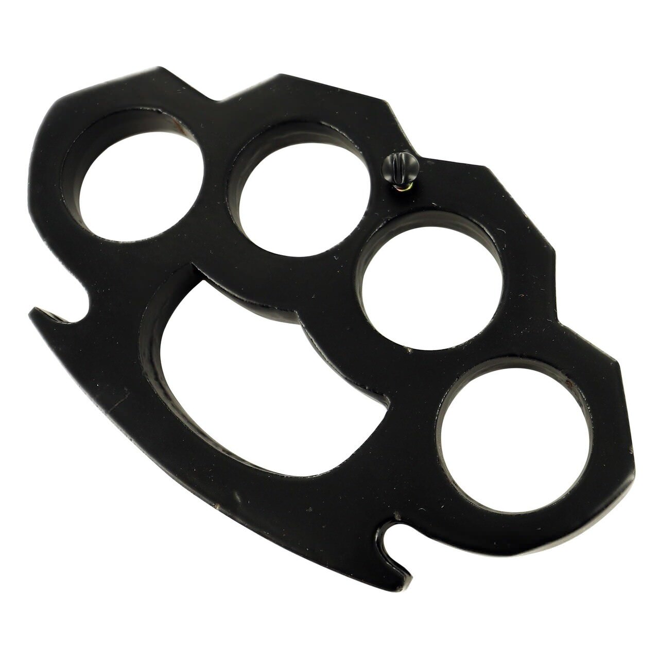 Black Steel Knuckleduster Belt Buckle Paper Weight Accessory Collectible Weapons - Tophatter Daily Deals