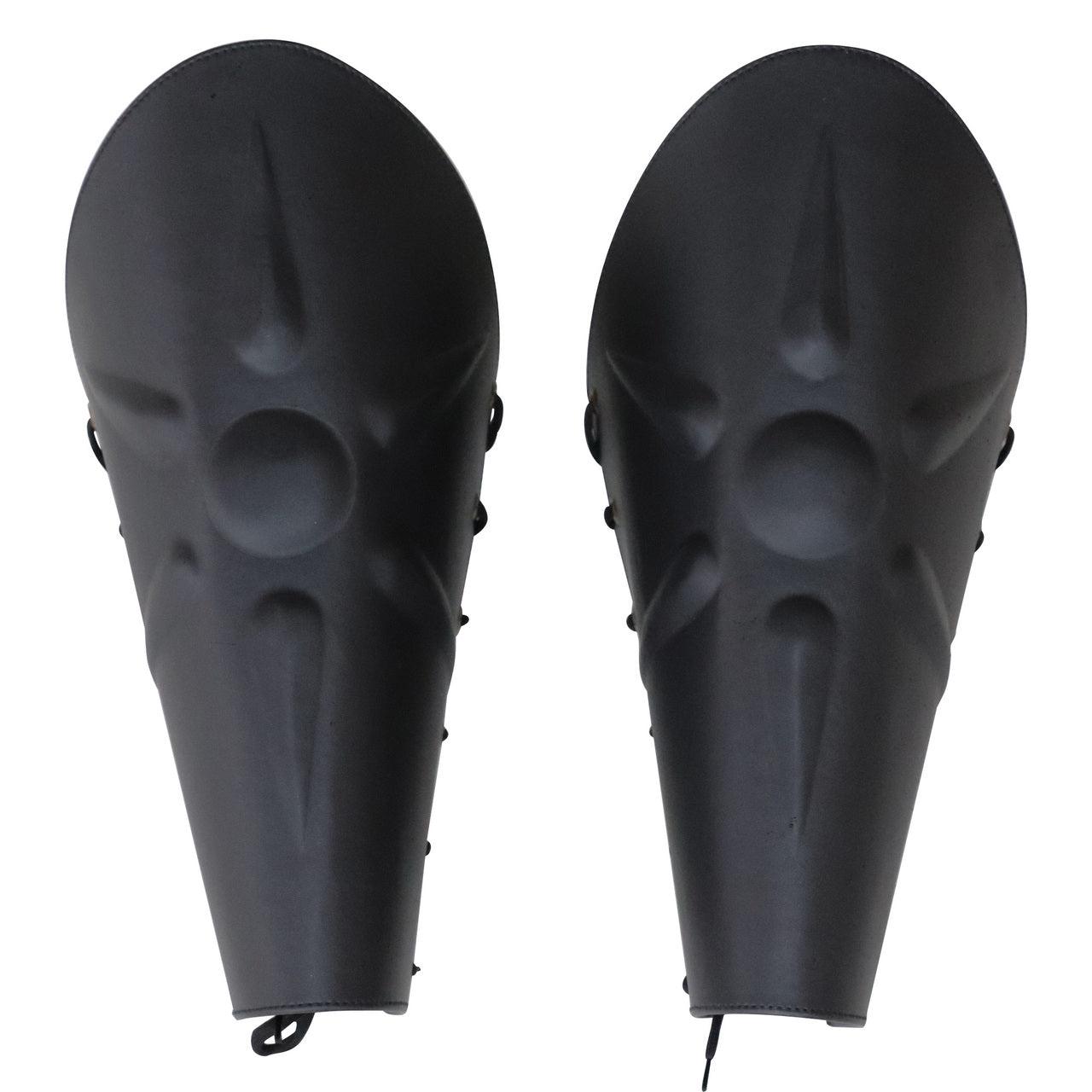 Sunburst Knights Battle Black Leather Armor Leg Greaves historical period - Tophatter Daily Deals