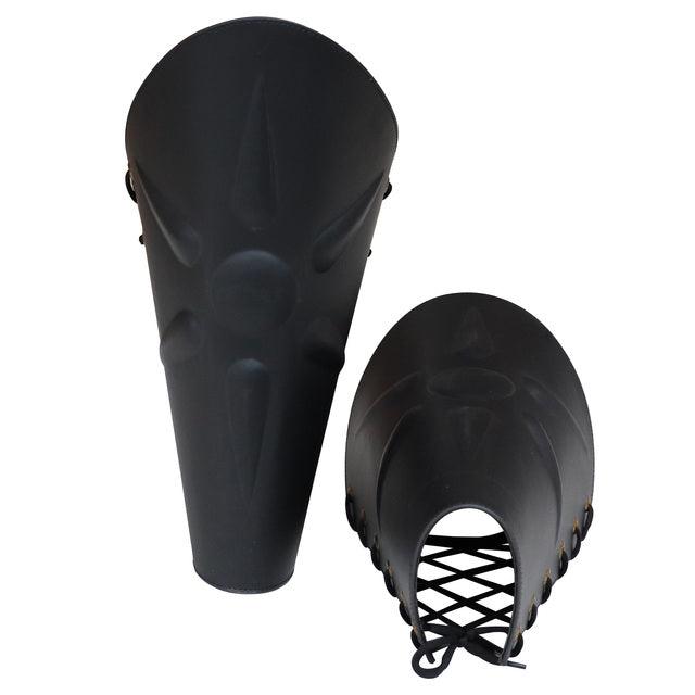 Sunburst Knights Battle Black Leather Armor Leg Greaves historical period - Tophatter Daily Deals