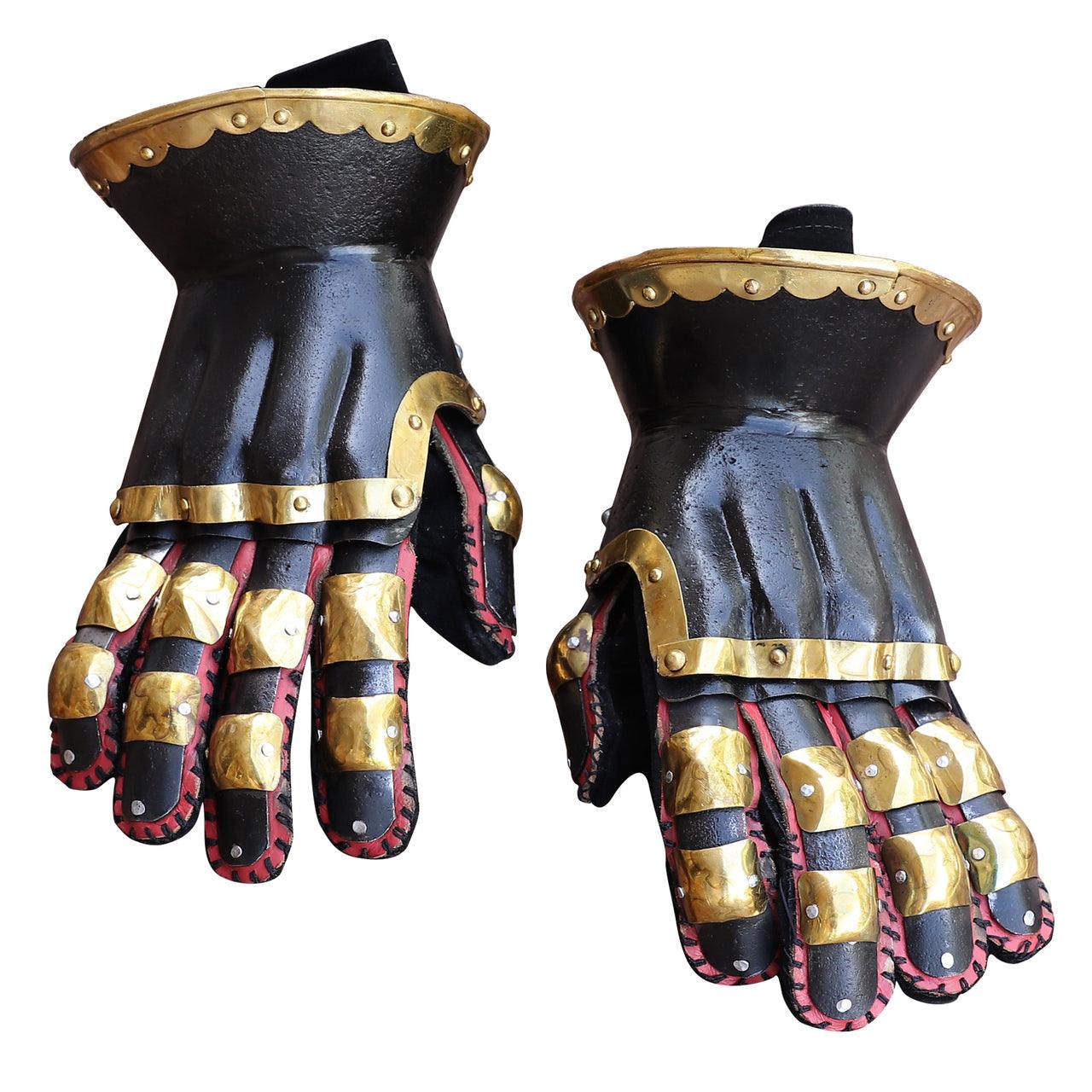 The Cursed Black Knight Functional Medieval Armor Gauntlets historical period - Tophatter Daily Deals