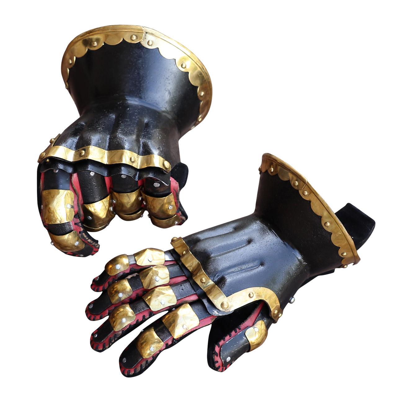 The Cursed Black Knight Functional Medieval Armor Gauntlets historical period - Tophatter Daily Deals