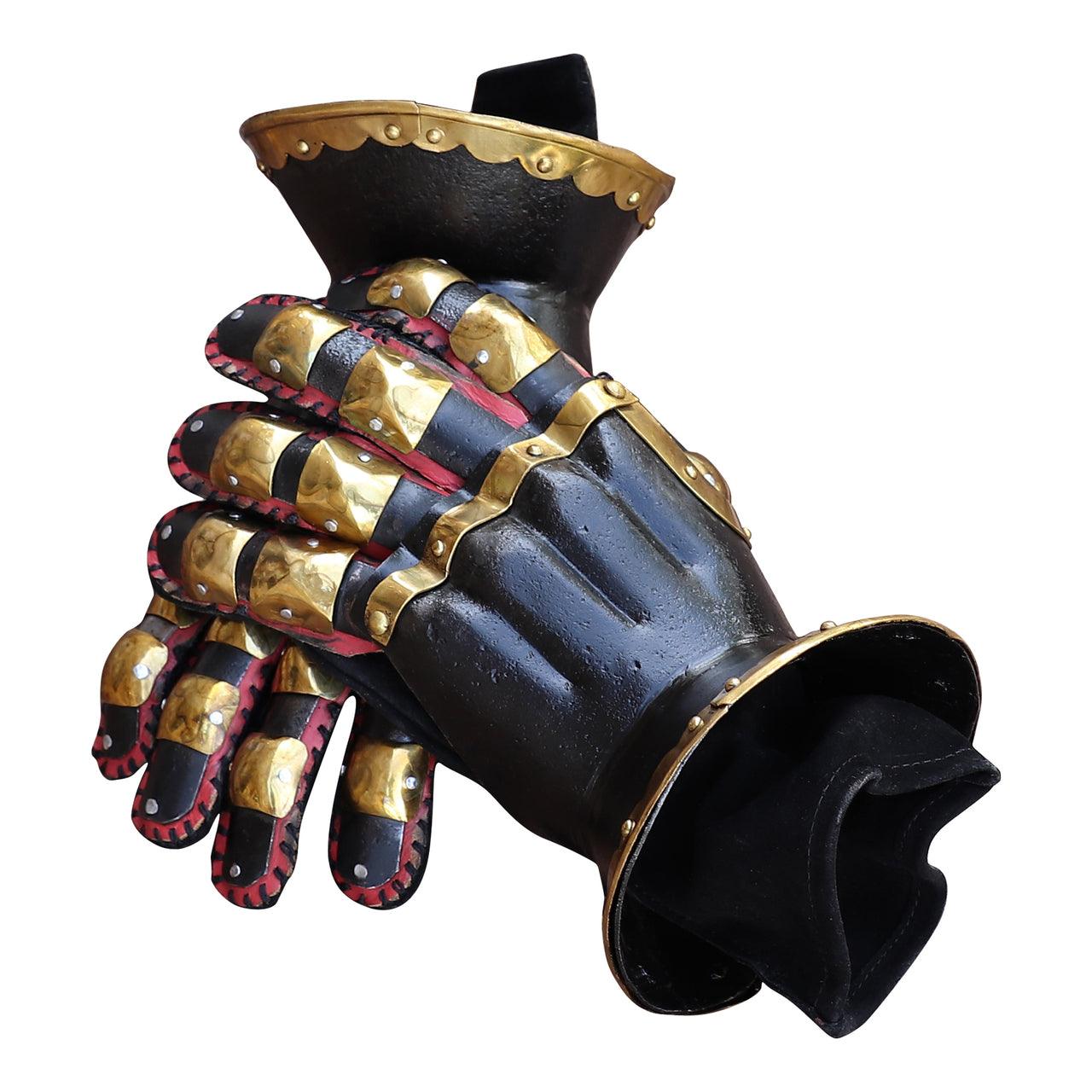 The Cursed Black Knight Functional Medieval Armor Gauntlets historical period - Tophatter Daily Deals