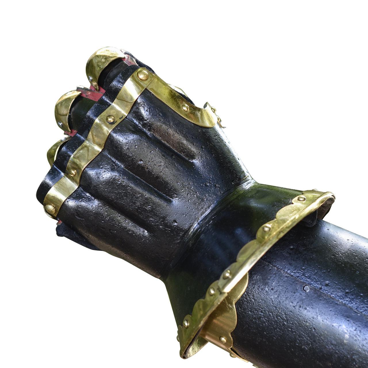 The Cursed Black Knight Functional Medieval Armor Gauntlets historical period - Tophatter Daily Deals