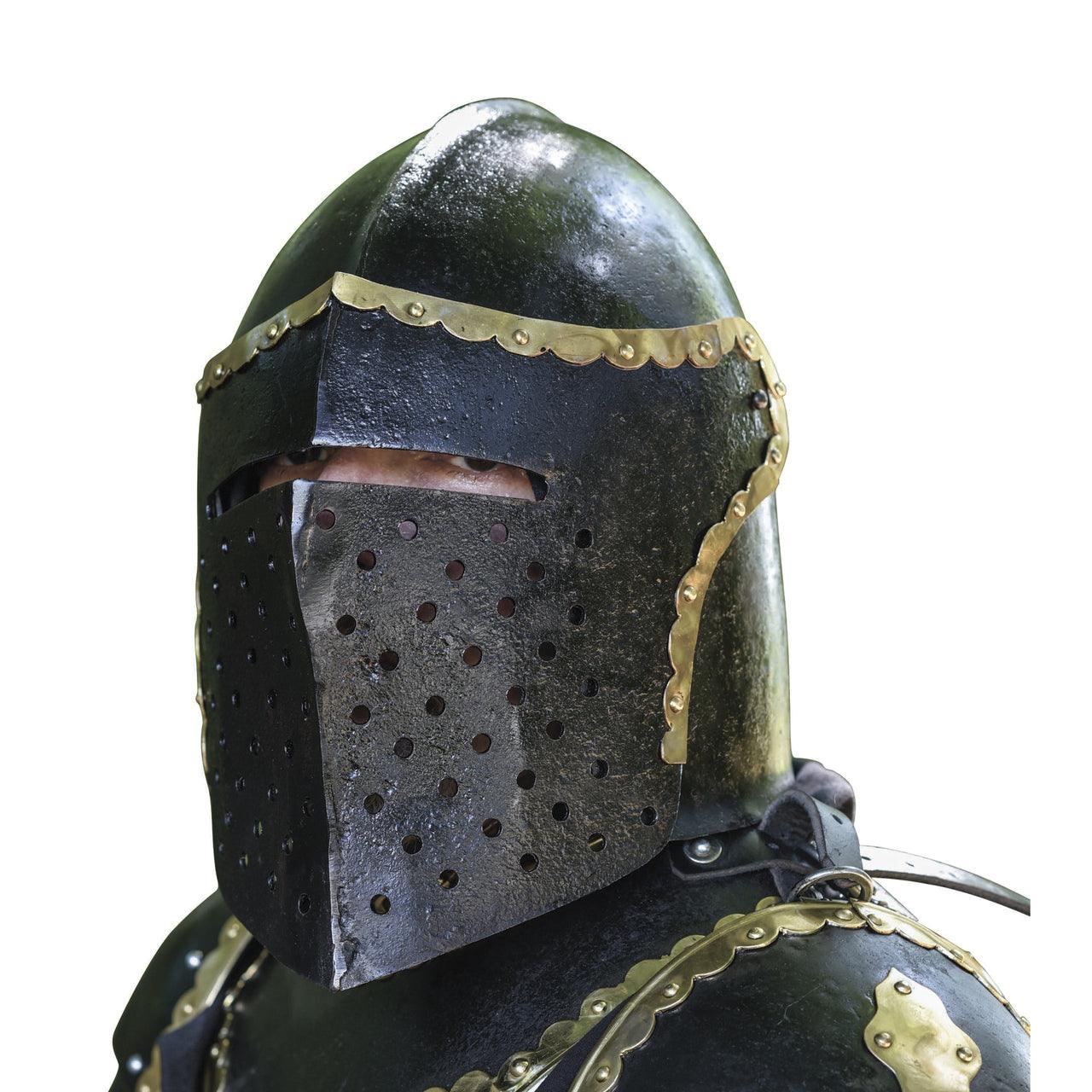 The Cursed Black Knight Functional Medieval Helmet Armor historical period - Tophatter Daily Deals