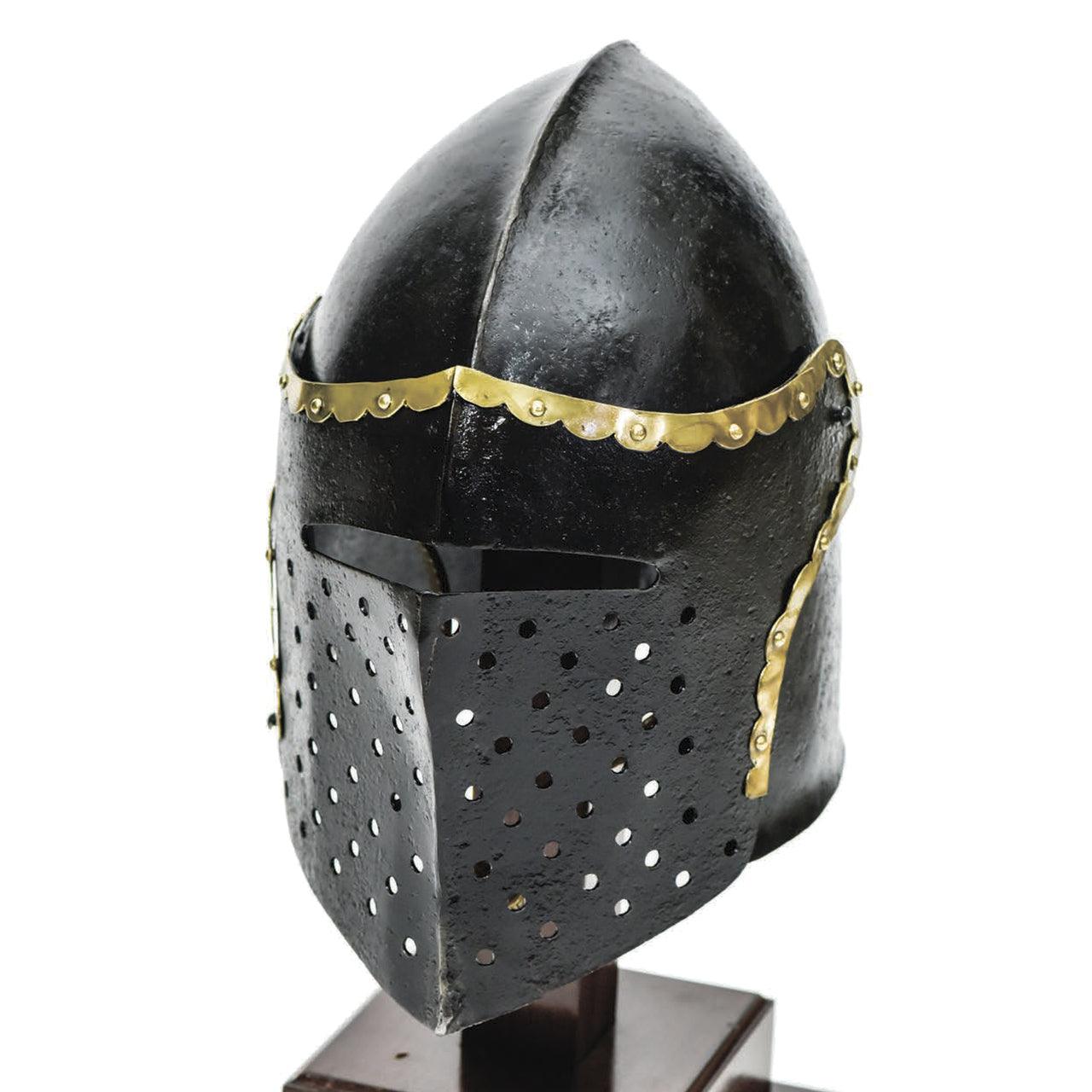 The Cursed Black Knight Functional Medieval Helmet Armor historical period - Tophatter Daily Deals
