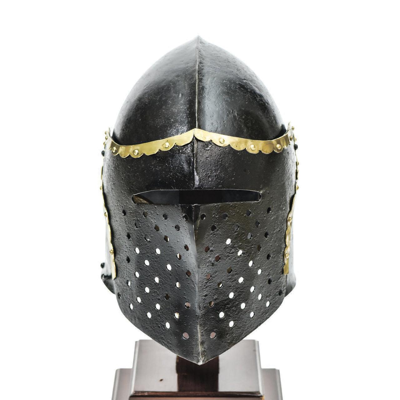 The Cursed Black Knight Functional Medieval Helmet Armor historical period - Tophatter Daily Deals