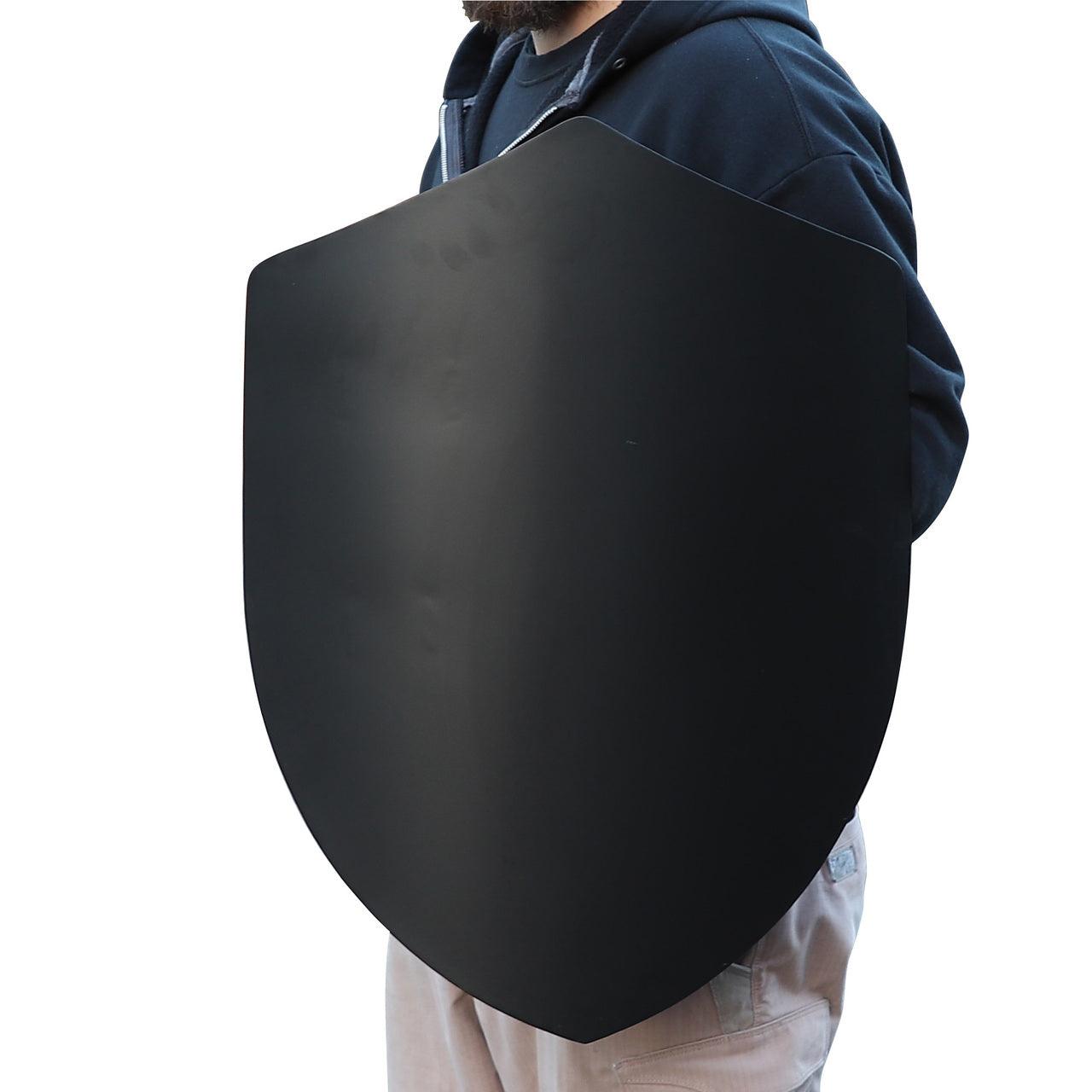 14th Century Four Point Functional Steel Matte Black Medieval Battle Shield historical period - Tophatter Daily Deals