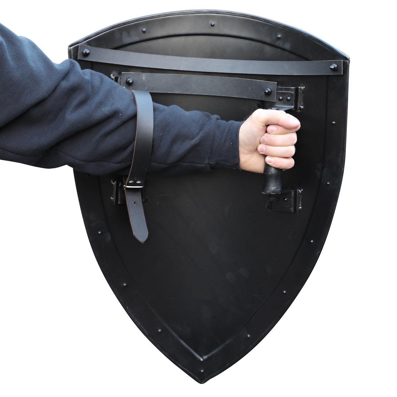 14th Century Medieval Functional Historical Replica Solid Black Heater Shield historical period - Tophatter Daily Deals