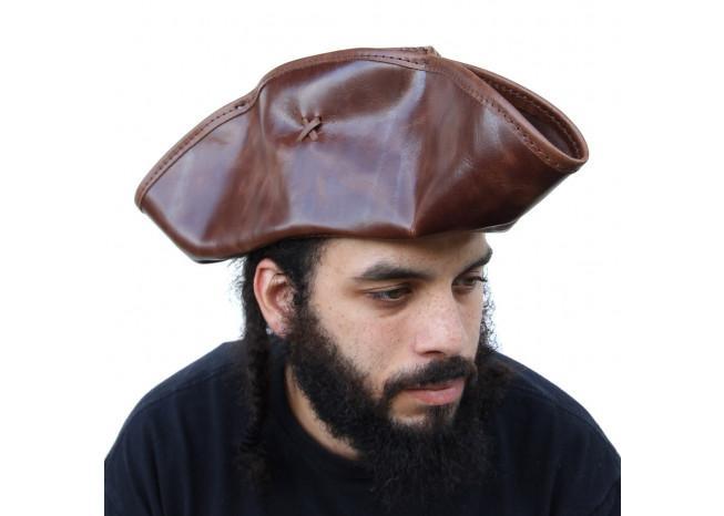 Real Leather Handmade Tricorn Pirate Hat historical period - Tophatter Daily Deals