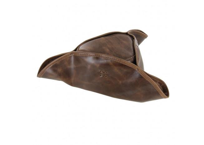 Real Leather Handmade Tricorn Pirate Hat historical period - Tophatter Daily Deals