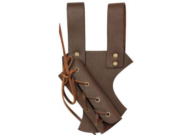Medieval Hawk Wood Leather Sword Frog Brown historical period - Tophatter Daily Deals