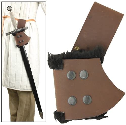 Fur Lined Leather Sword Frog Brown - Tophatter's Army Products & Self Defense Collectible Weapons - Tophatter Daily Deals