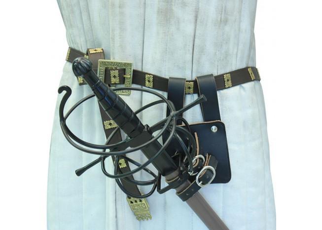 First Crusade Holy War Black Leather Sword Frog historical period - Tophatter Daily Deals