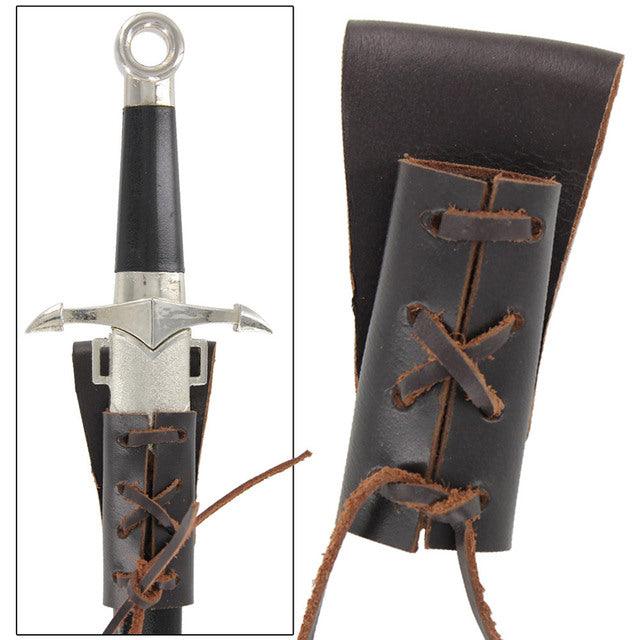 Medieval Chaucer Leather Dagger Frog Brown historical period - Tophatter Daily Deals