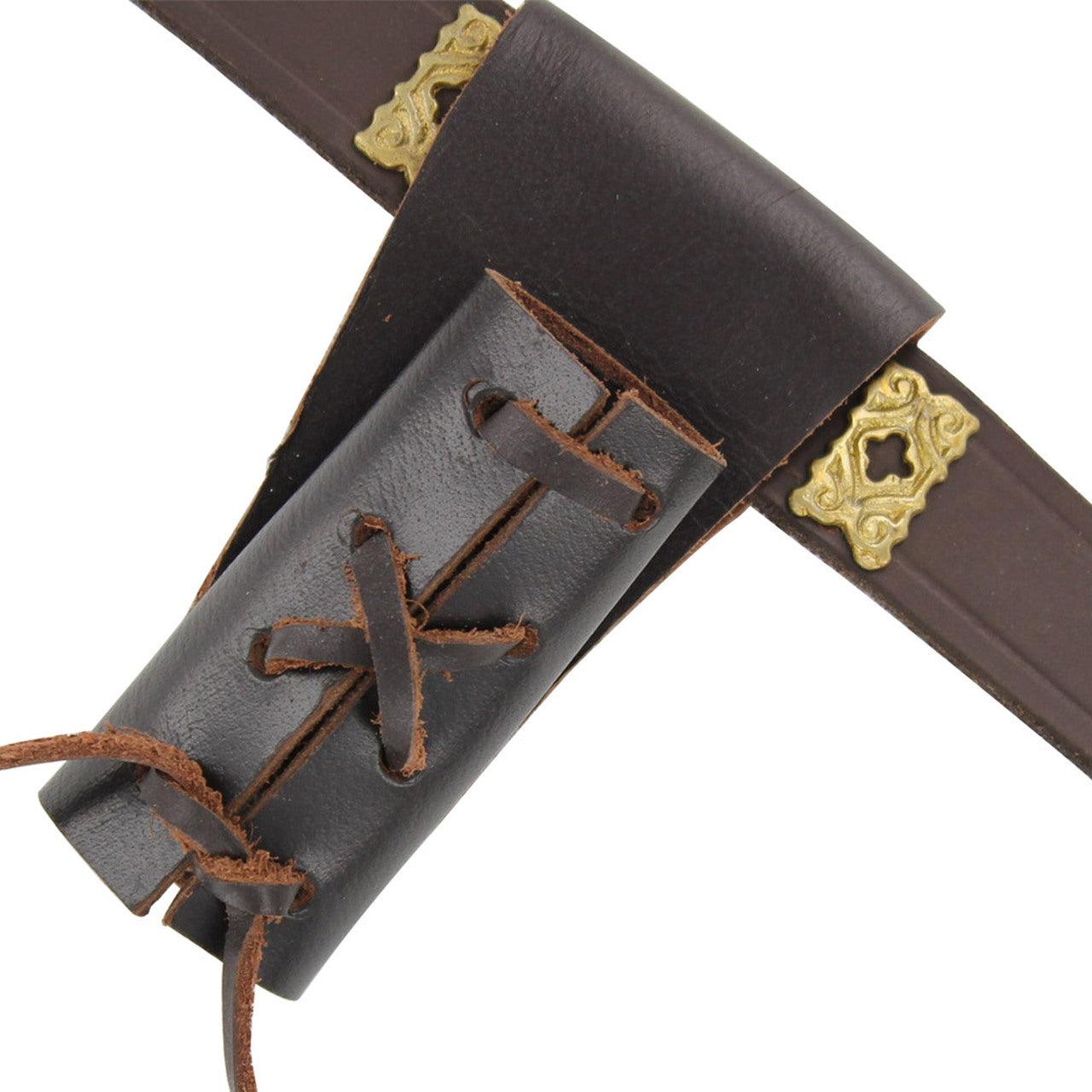 Medieval Chaucer Leather Dagger Frog Brown historical period - Tophatter Daily Deals