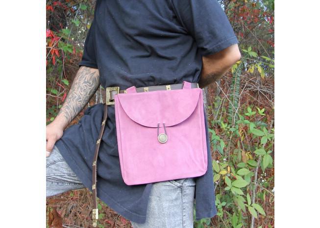 Hint of Royalty Purple Suede Leather Pouch historical period - Tophatter Daily Deals