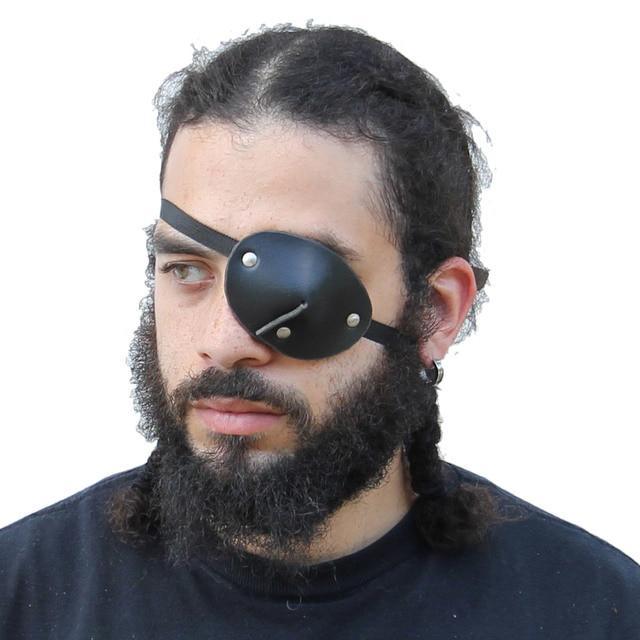 Leather Handmade Dark as Night Pirate Eye Patch novelty items - Tophatter Daily Deals