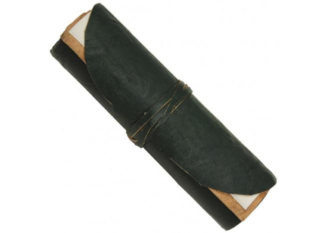 Steampunk Medieval Crushed Leather Folded Pocket Diary Green novelty items - Tophatter Daily Deals
