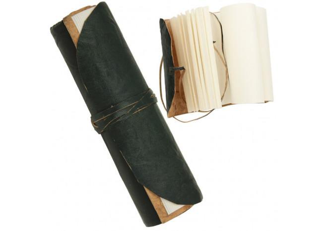 Steampunk Medieval Crushed Leather Folded Pocket Diary Green novelty items - Tophatter Daily Deals