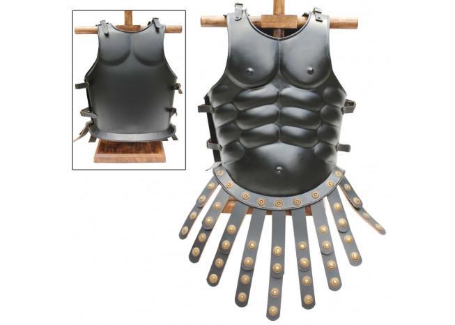 Muscular Blackened Greek Heroic Steel Cuirass historical period - Tophatter Daily Deals