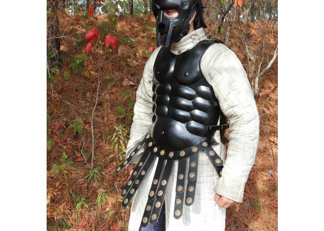 Muscular Blackened Greek Heroic Steel Cuirass historical period - Tophatter Daily Deals