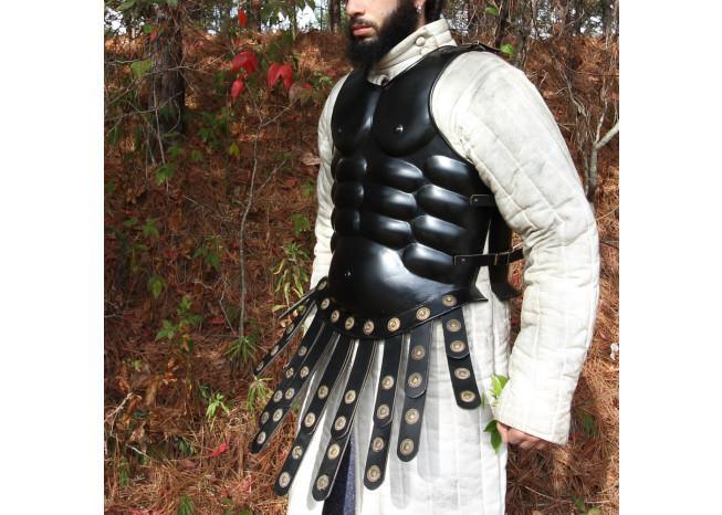 Muscular Blackened Greek Heroic Steel Cuirass historical period - Tophatter Daily Deals