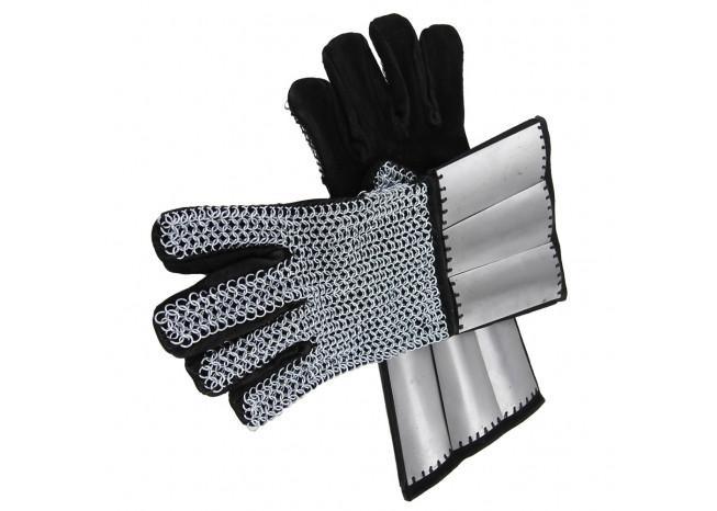 Medieval Holy Land and Defender Chainmail Gauntlets with Plates historical period - Tophatter Daily Deals